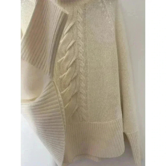 AMI Dans La Rue Anthropologie 100% Cashmere Sweater Poncho Ivory White Size XS - Picture 2 of 6